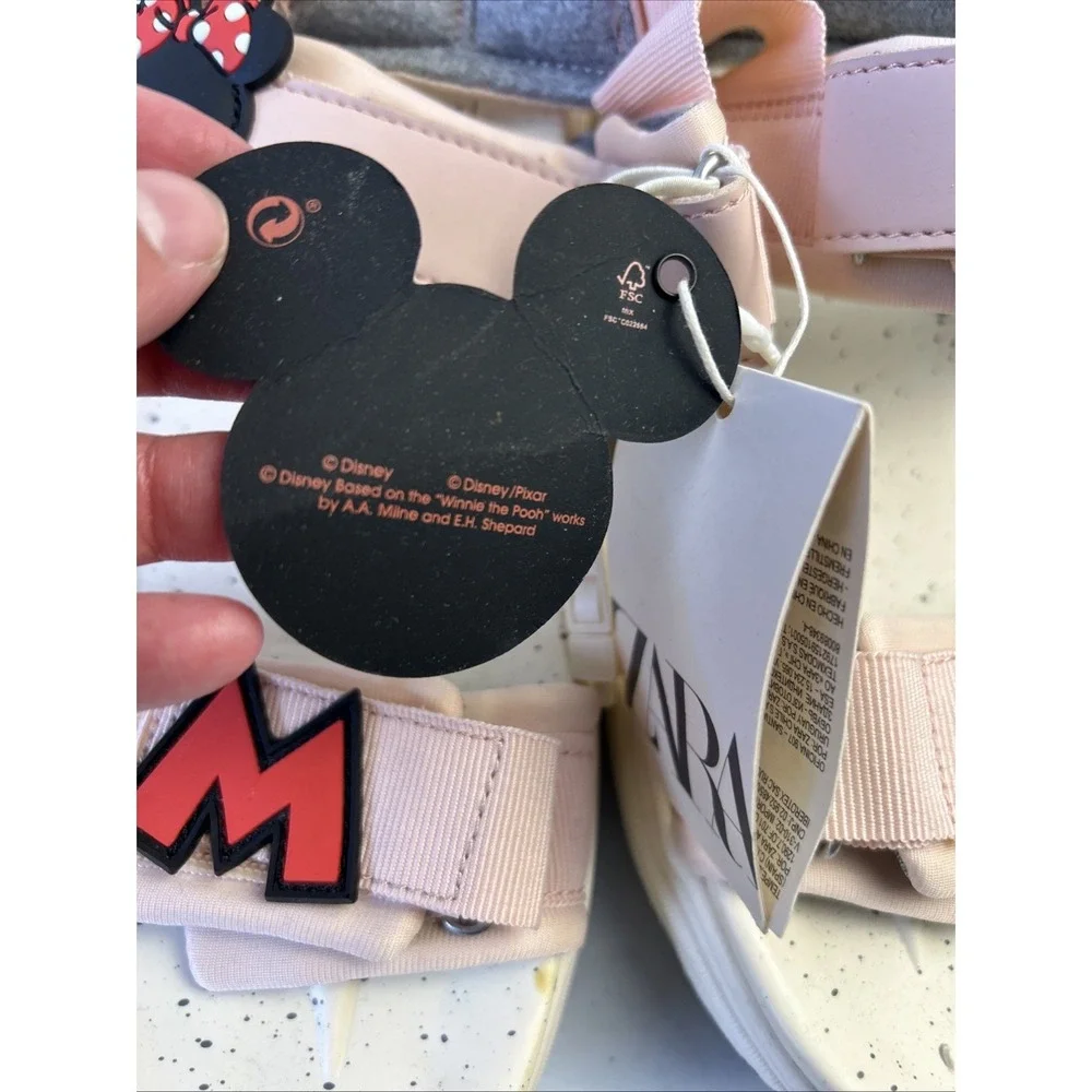 NWT Disney‎ Zara I Pink Minnie Mouse Sandals I Size 36 US 4 Character
